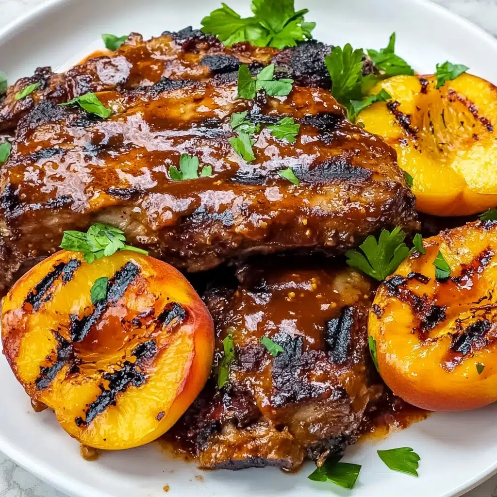 Ribs With Peach BBQ Sauce Recipe - Recipe Image
