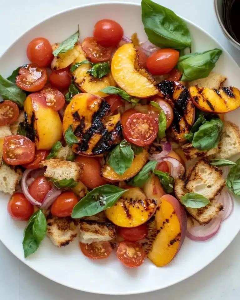 Grilled Peach Panzanella Salad Recipe