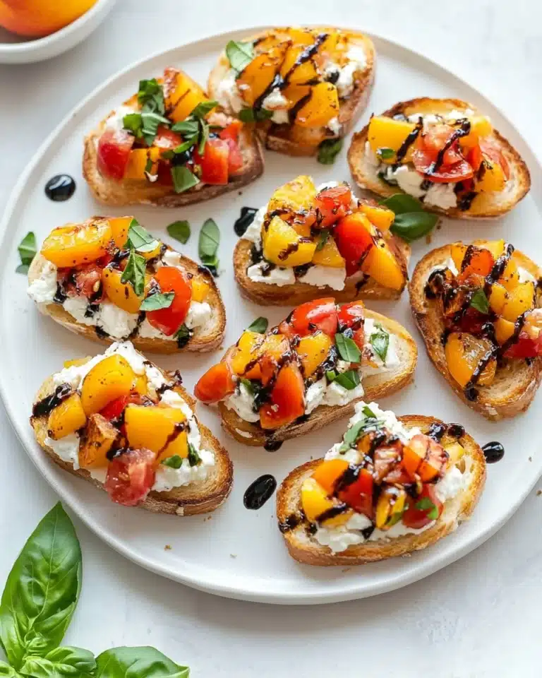 Peach Bruschetta with Whipped Ricotta Recipe