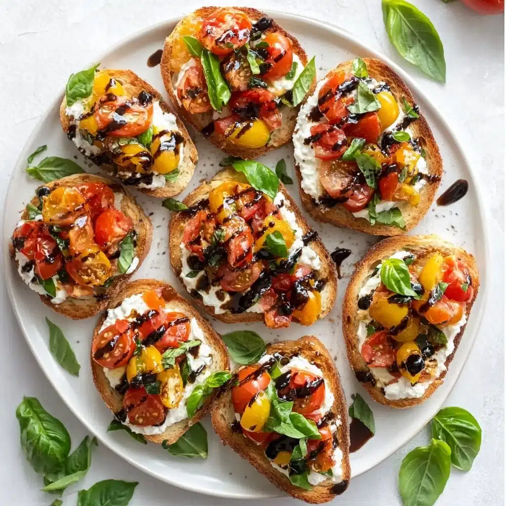 Peach Bruschetta with Whipped Ricotta Recipe - Recipe Image