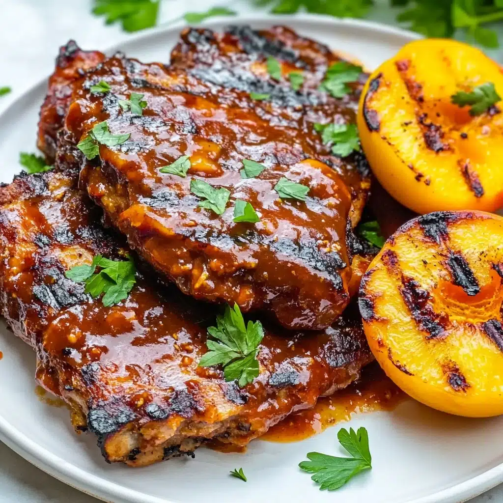 Ribs With Peach BBQ Sauce Recipe - Recipe Image