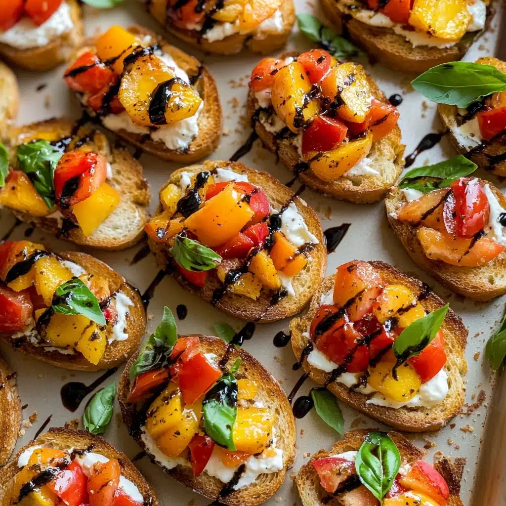 Peach Bruschetta with Whipped Ricotta Recipe - Recipe Image