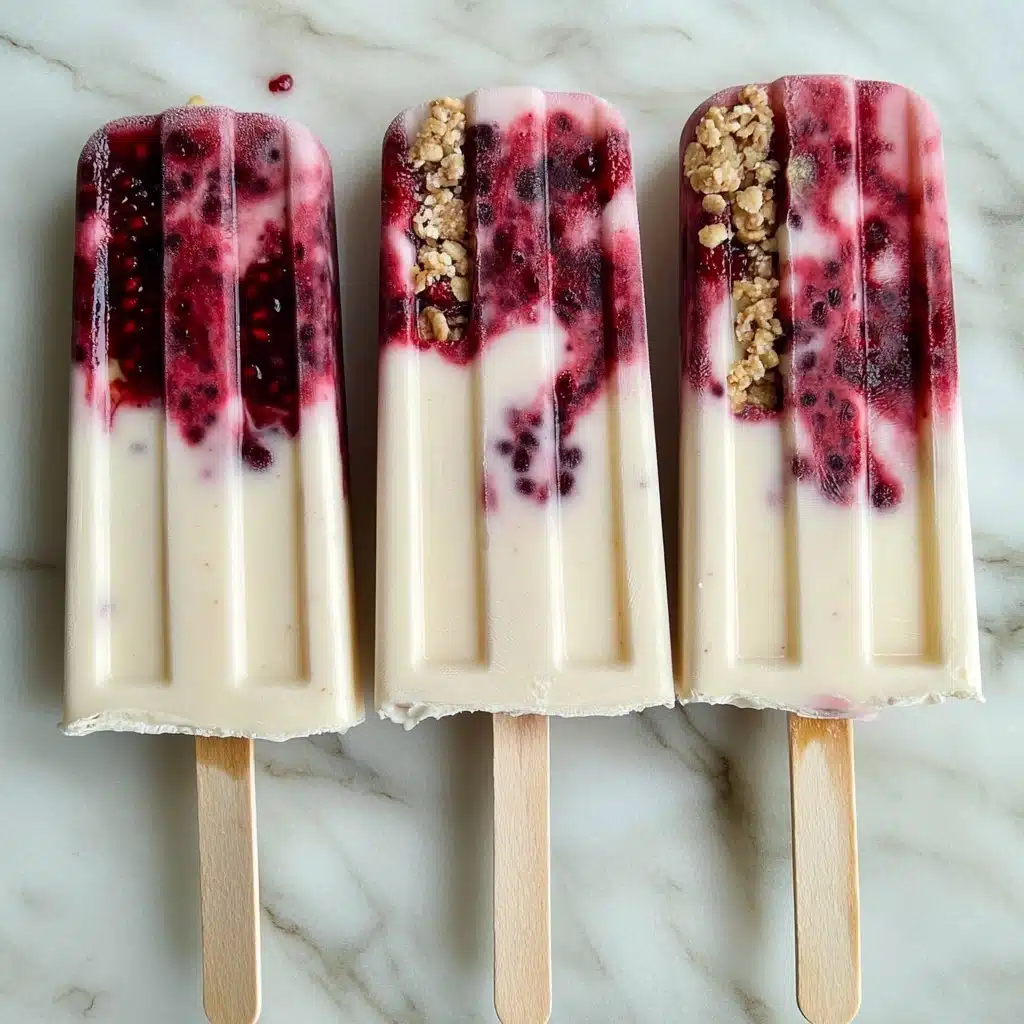 Yogurt Parfait Breakfast Popsicles Recipe - Recipe Image