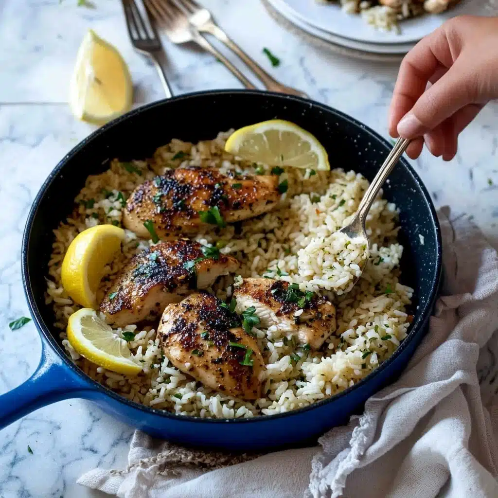 One Pot Greek Chicken and Lemon Rice Recipe - Recipe Image
