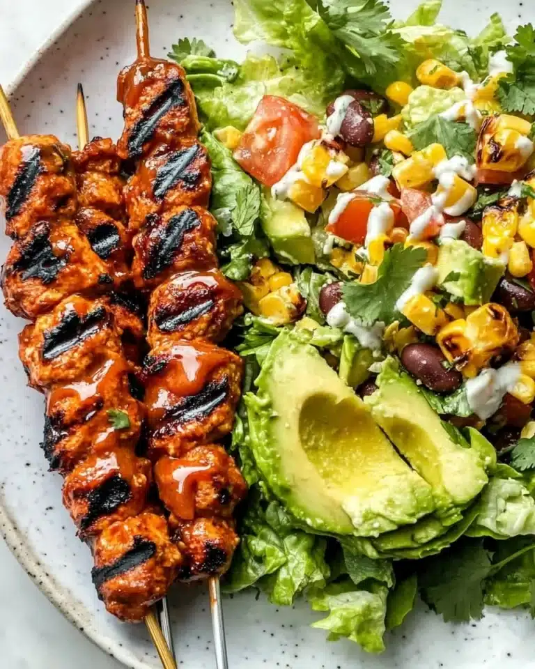 BBQ Chicken Skewer Salad Recipe