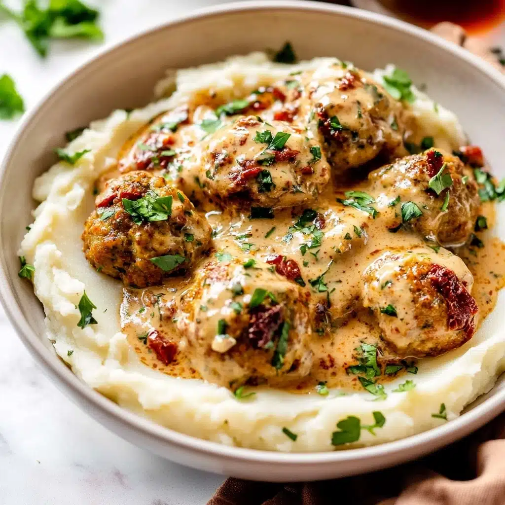 Creamy Marry Me Chicken Meatballs Recipe - Recipe Image
