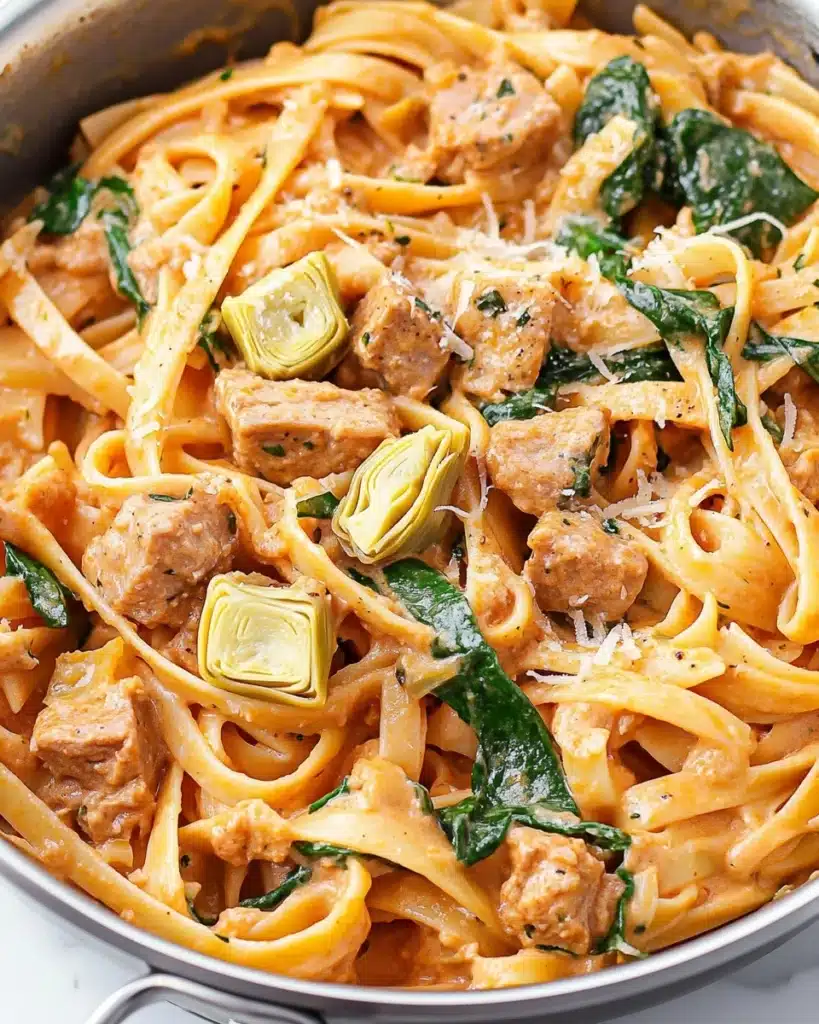 Creamy Chicken Artichoke Pasta Recipe