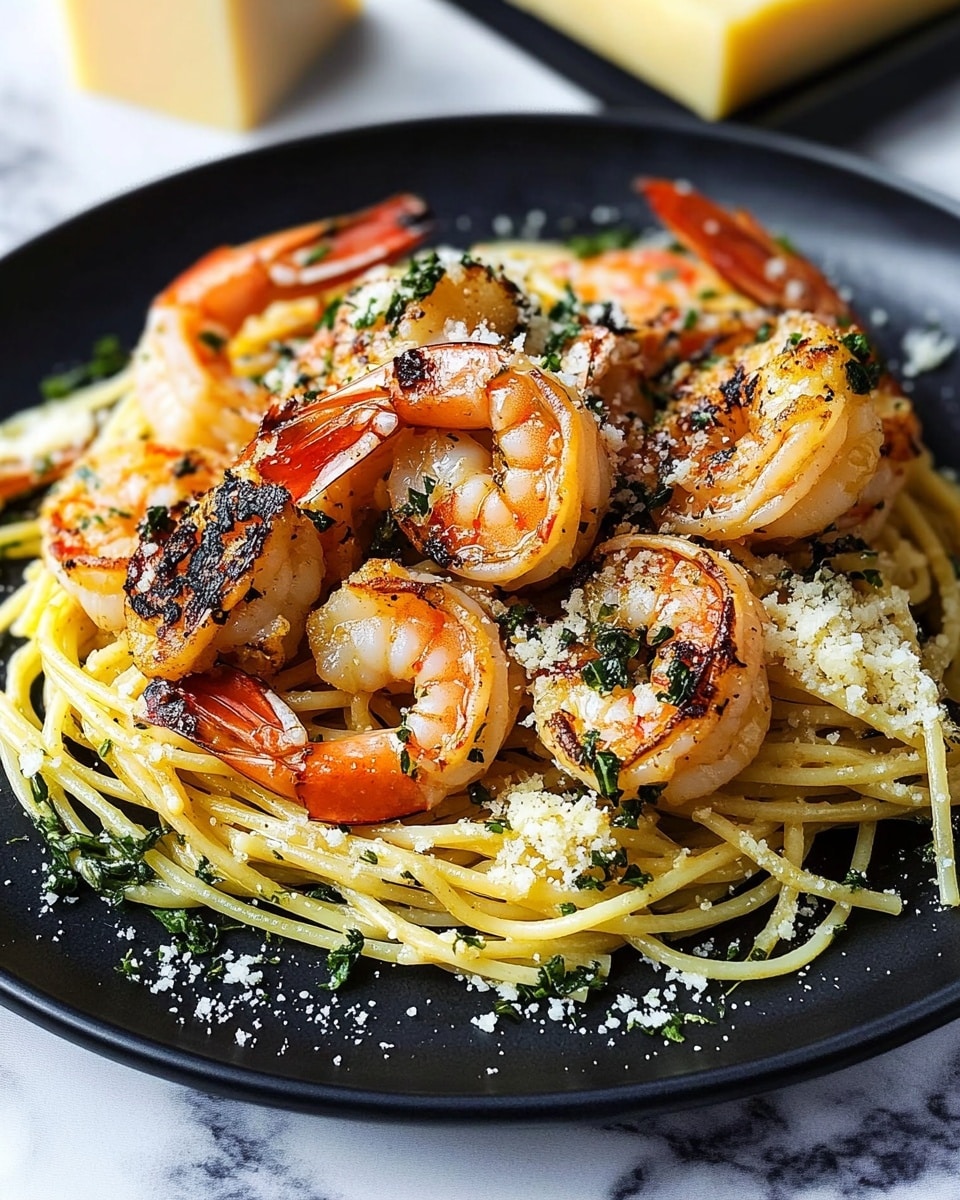 Lemon Shrimp Spaghetti with Parsley and Parmesan Recipe