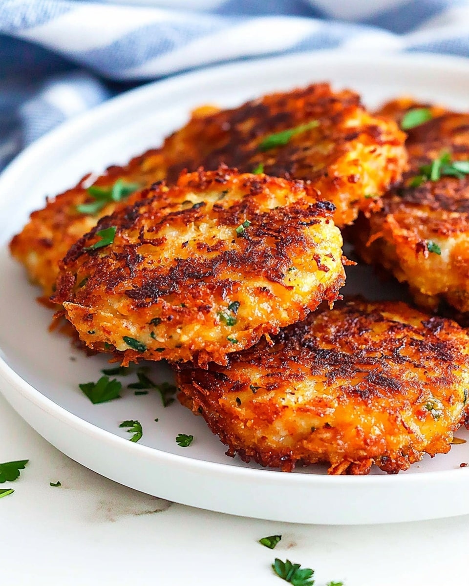 Crispy Coconut Chicken, coconut chicken, tropical chicken strips, crunchy chicken recipes, easy coconut chicken Five pieces of golden brown crispy fried strips lay spaced out in a shiny stainless steel frying pan, showing a crunchy and textured coating with small bits of light toasted flakes. The pan reflects soft light and has a simple smooth surface inside. The background is a white marbled texture.