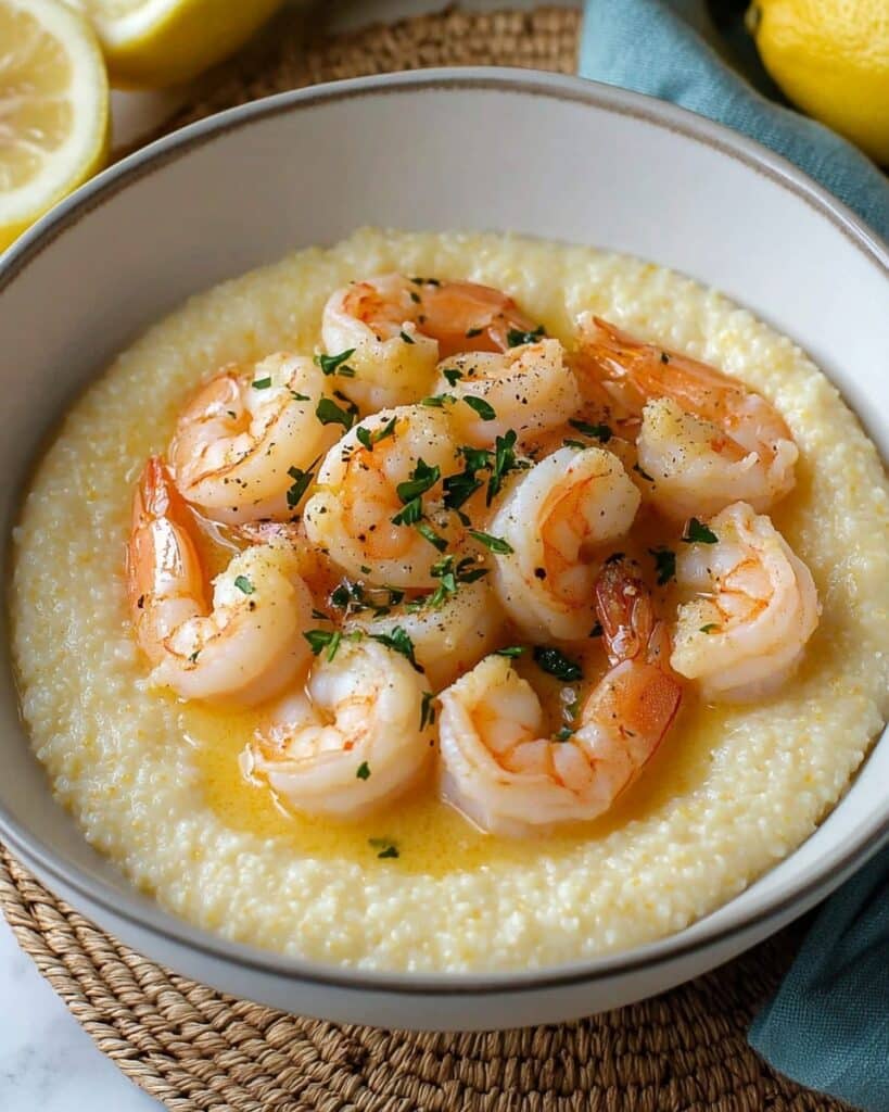 Lemon Garlic Shrimp & Grits Recipe