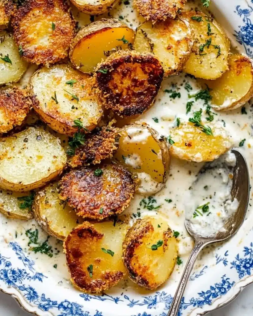 Crispy Parmesan Roasted Potatoes with Garlic, Lemon & Herbs Recipe