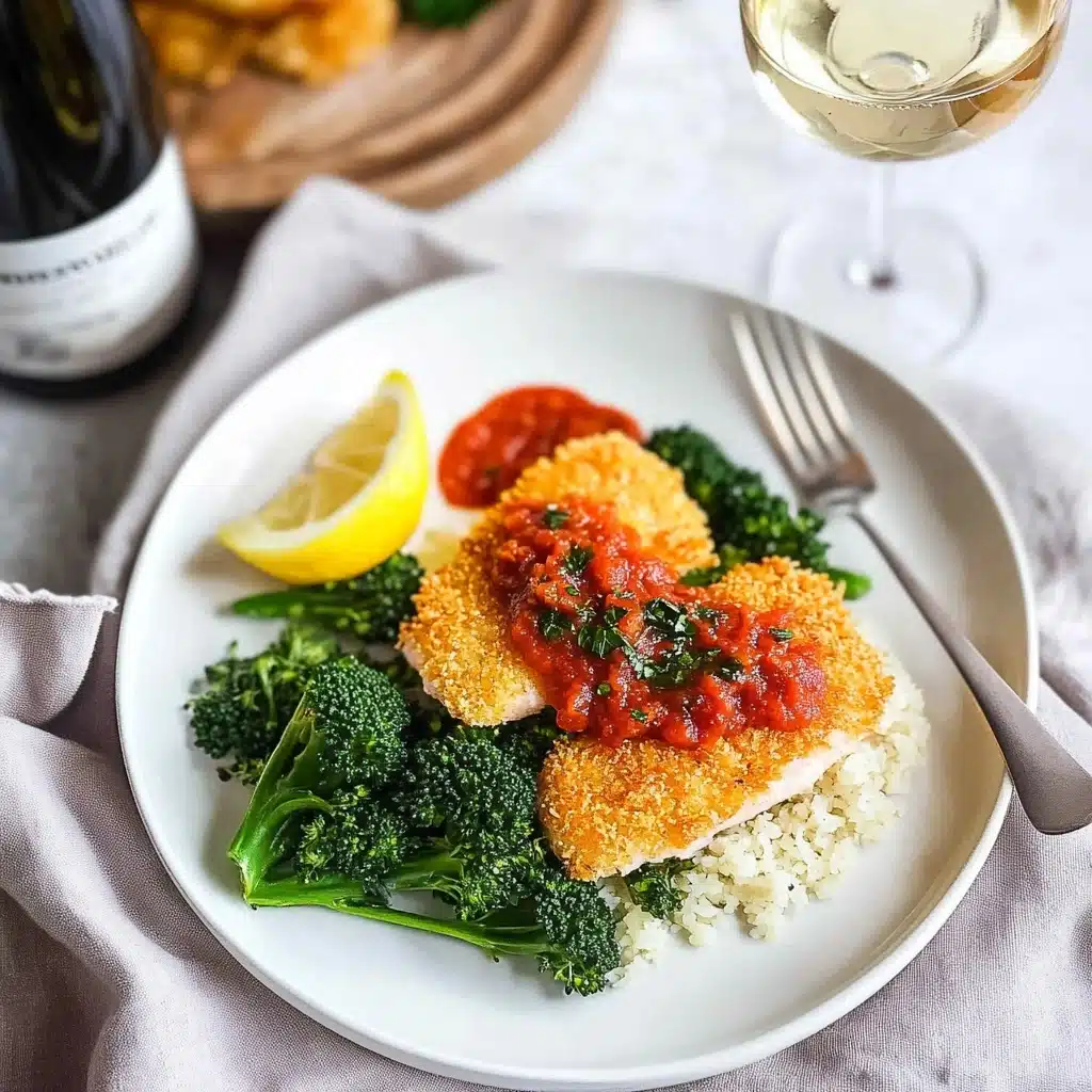 Parmesan-Crusted Cod with Romesco Recipe - Recipe Image