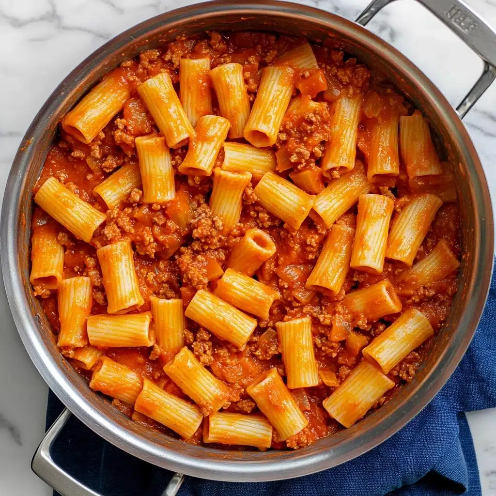 One-Pot Pasta with Meat Sauce Recipe - Recipe Image