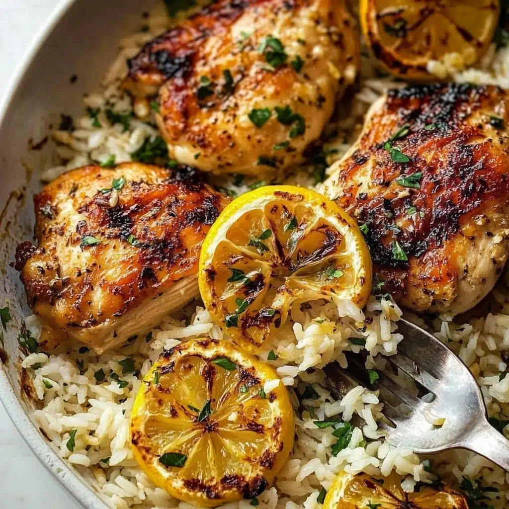 One Pot Greek Chicken and Lemon Rice Recipe - Recipe Image