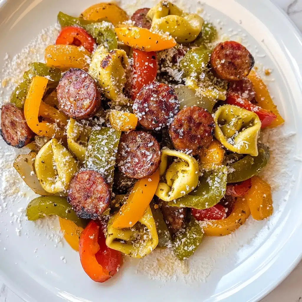 Sheet Pan Smoked Sausage Tortellini Recipe - Recipe Image