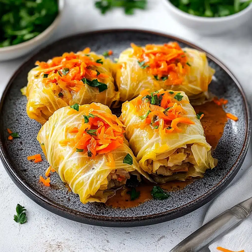 Easy Russian Chicken and Cabbage Rolls with Fresh Veggies (Golubtsi) Recipe - Recipe Image