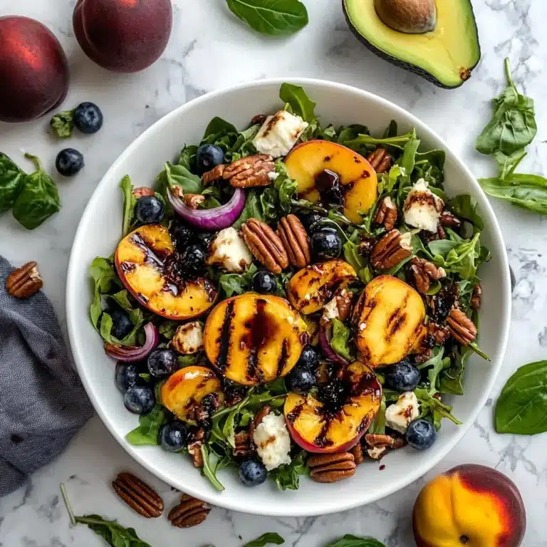 Summer Grilled Peach Salad with Burrata Recipe