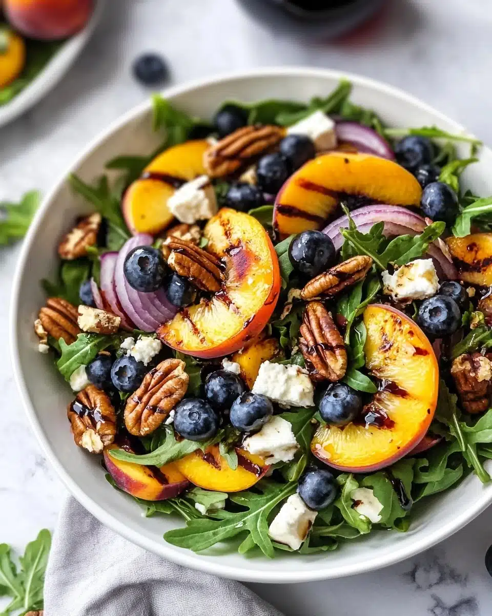 Summer Grilled Peach Salad with Burrata Recipe - Recipe Image
