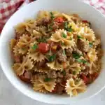 Bowtie Pasta with Sausage, Tomatoes and Cream Recipe