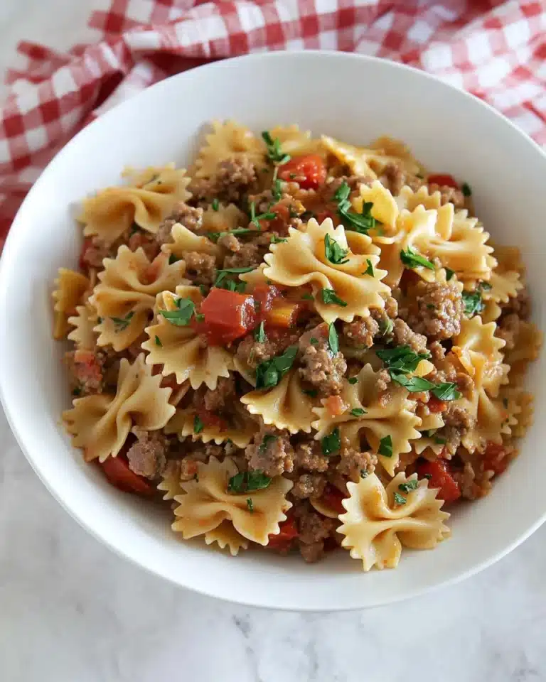 Bowtie Pasta with Sausage, Tomatoes and Cream Recipe