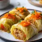 Easy Russian Chicken and Cabbage Rolls with Fresh Veggies (Golubtsi) Recipe