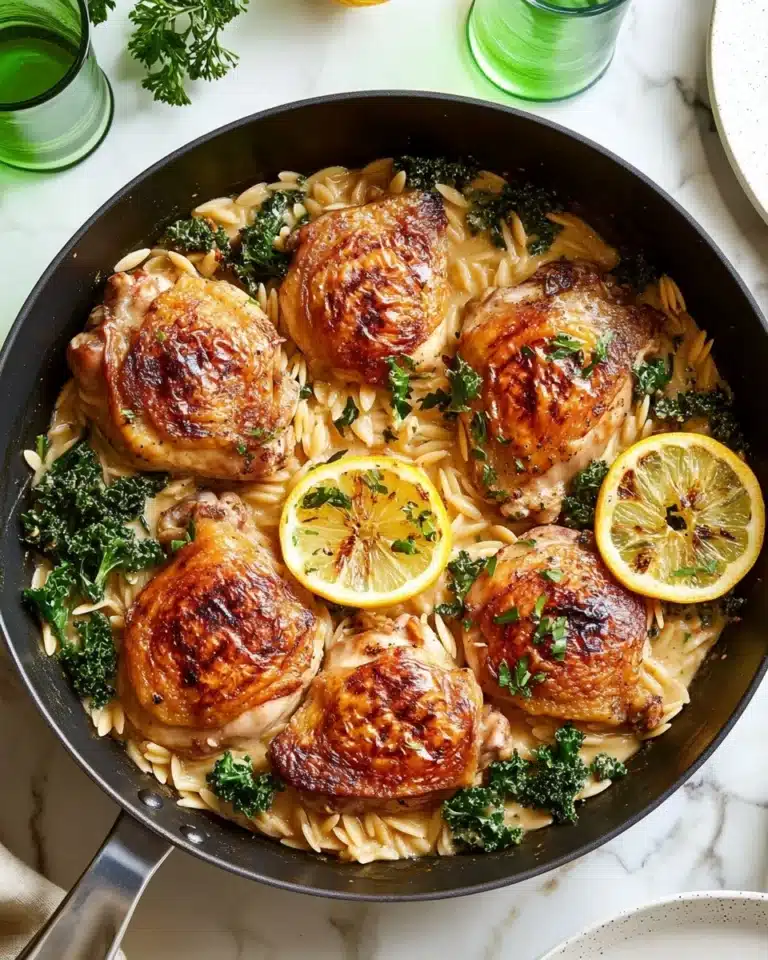 One Pot Lemon Chicken and Orzo Recipe