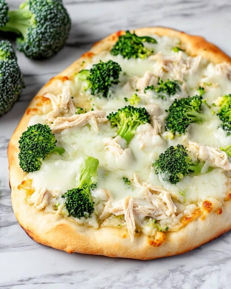 Chicken and Broccoli Alfredo Flatbread Pizza Recipe