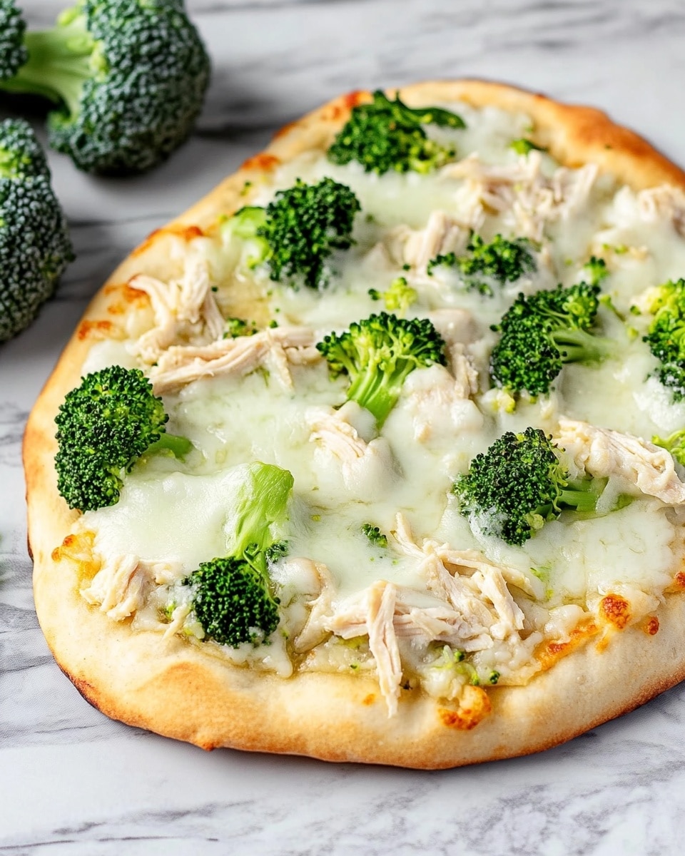 Chicken and Broccoli Alfredo Flatbread Pizza Recipe