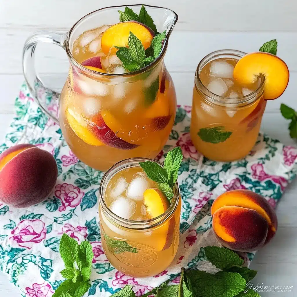 Minty Peach Tea Punch Recipe - Recipe Image