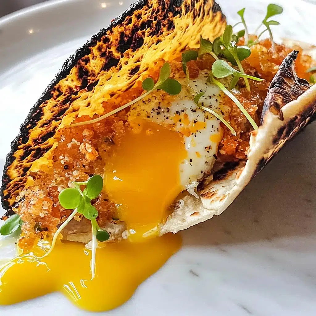 Viral Fried Egg Taco with Crispy Cheddar Cheese Recipe - Recipe Image