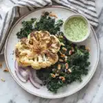 Zaatar Cauliflower Steaks with Green Tahini Sauce Recipe