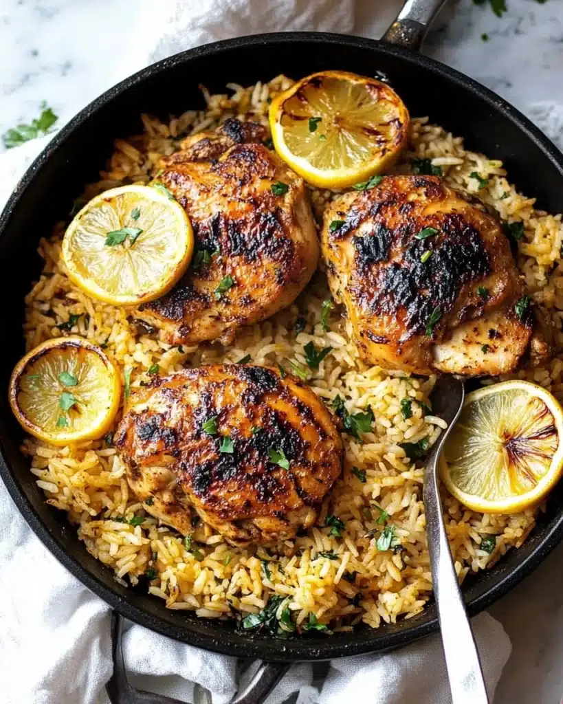 One Pot Greek Chicken and Lemon Rice Recipe