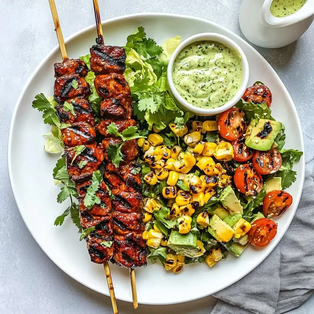 BBQ Chicken Skewer Salad Recipe - Recipe Image