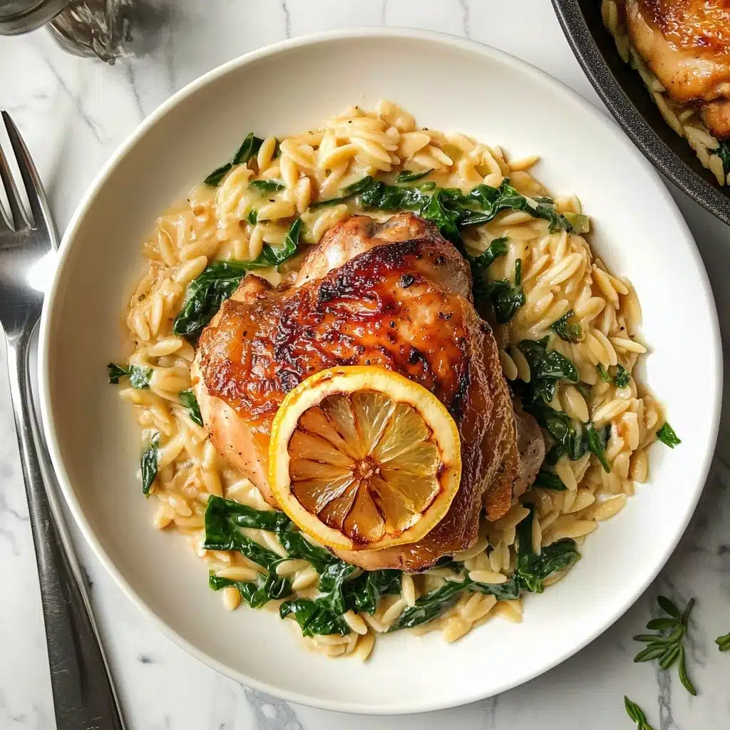 One Pot Lemon Chicken and Orzo Recipe - Recipe Image