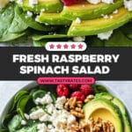 Raspberry-Spinach Salad with Avocado & Walnuts Recipe