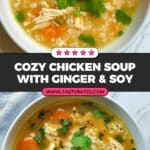 Chicken Soup with Rice, Ginger and Soy Sauce Recipe