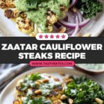 Zaatar Cauliflower Steaks with Green Tahini Sauce Recipe
