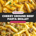 Cheesy Ground Beef Pasta Skillet Recipe