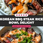 Korean BBQ Steak Rice Bowls with Spicy Cream Sauce Recipe