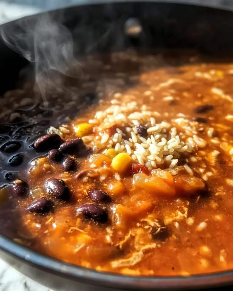 One Skillet Cheesy Salsa Chicken Rice Bake Recipe