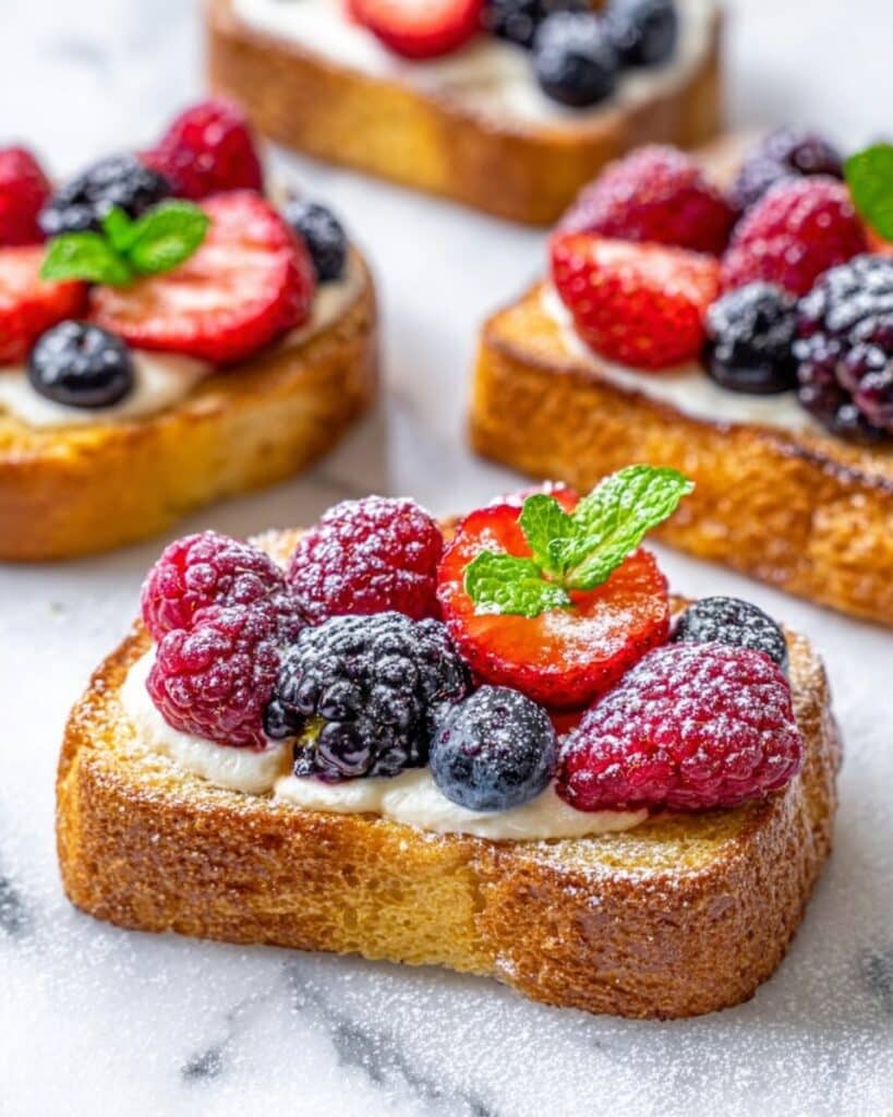 Custard Yogurt Toast with Mixed Berries Recipe