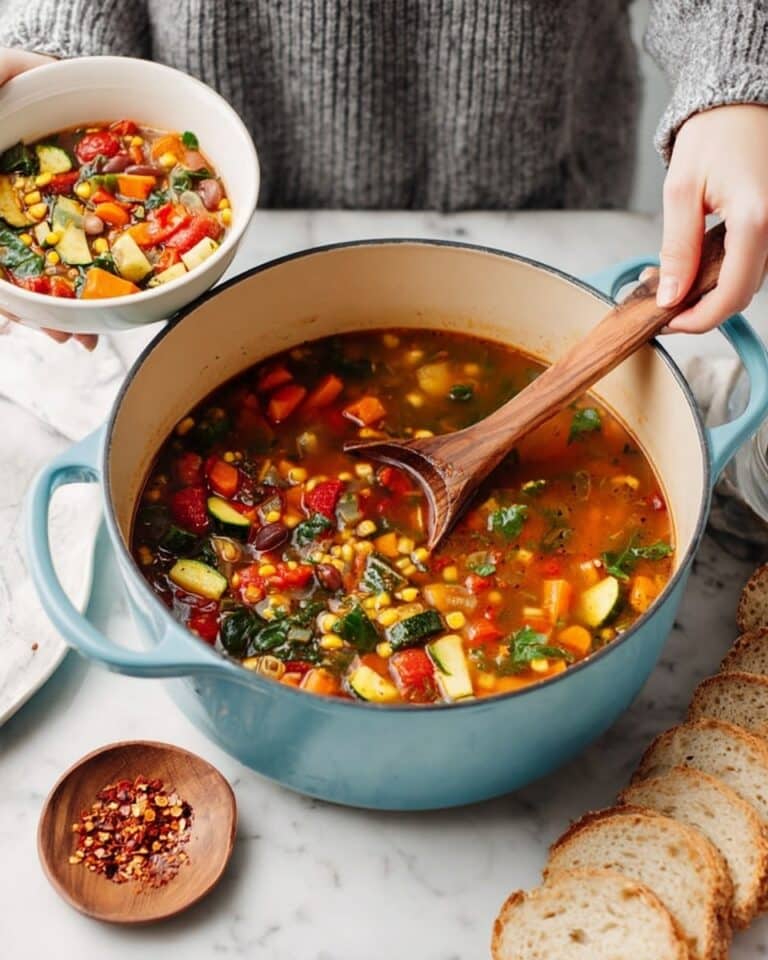 Hearty Vegetable Soup with Chickpeas and Kale Recipe