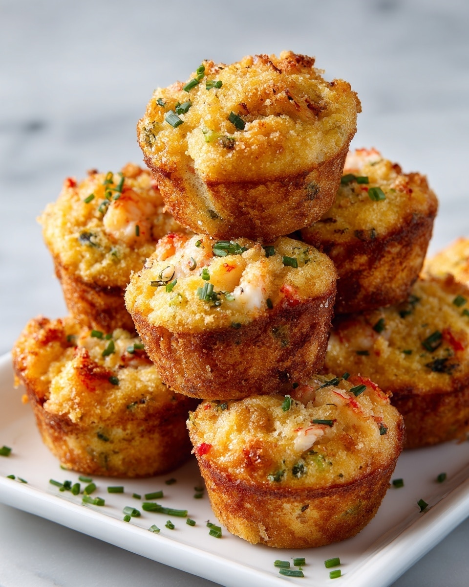 The image shows a round, golden-brown baked dish on a white plate with a white marbled surface underneath. The dish has two layers: the bottom layer is creamy and light-colored, while the top layer is covered in melted, slightly browned cheese with small chunks of orange seafood and green chopped chives sprinkled on top. There are a few small pieces of seafood and cheese scattered beside the main dish, with two long green chive stalks crossing diagonally on the plate next to it. A metal fork is placed near the plate on the left side. Photo taken with an iphone --ar 4:5 --v 7