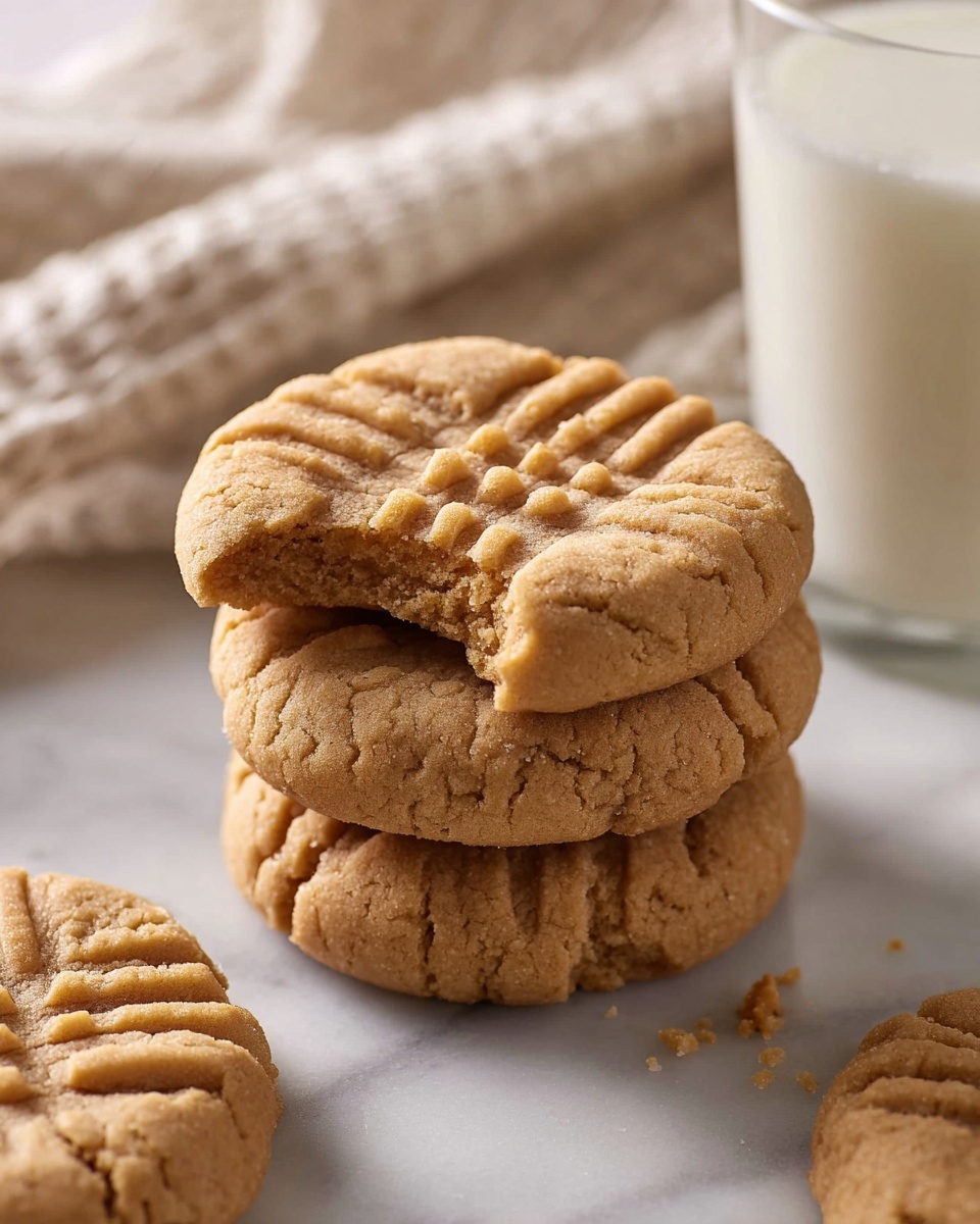 Seven round peanut butter cookies are arranged closely on a copper cooling rack. Each cookie has a light golden brown color with a slightly cracked surface and a visible crisscross pattern pressed into the top. The cooling rack is placed on a white marbled surface, giving a clean and bright background. The cookies look soft and thick, with small textured patches where the fork pattern presses into the dough. photo taken with an iphone --ar 4:5 --v 7