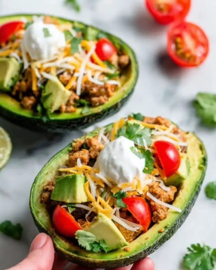 Low Carb Turkey Taco Stuffed Avocados Recipe