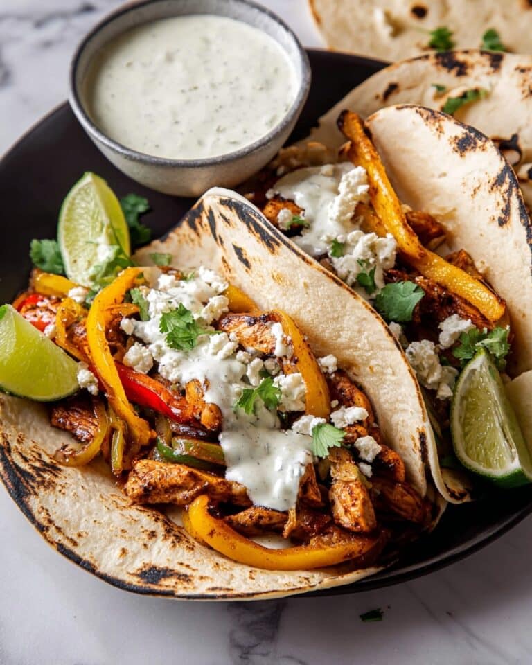 Skillet Chicken Fajitas with Creamy Jalapeño Verde Sauce Recipe