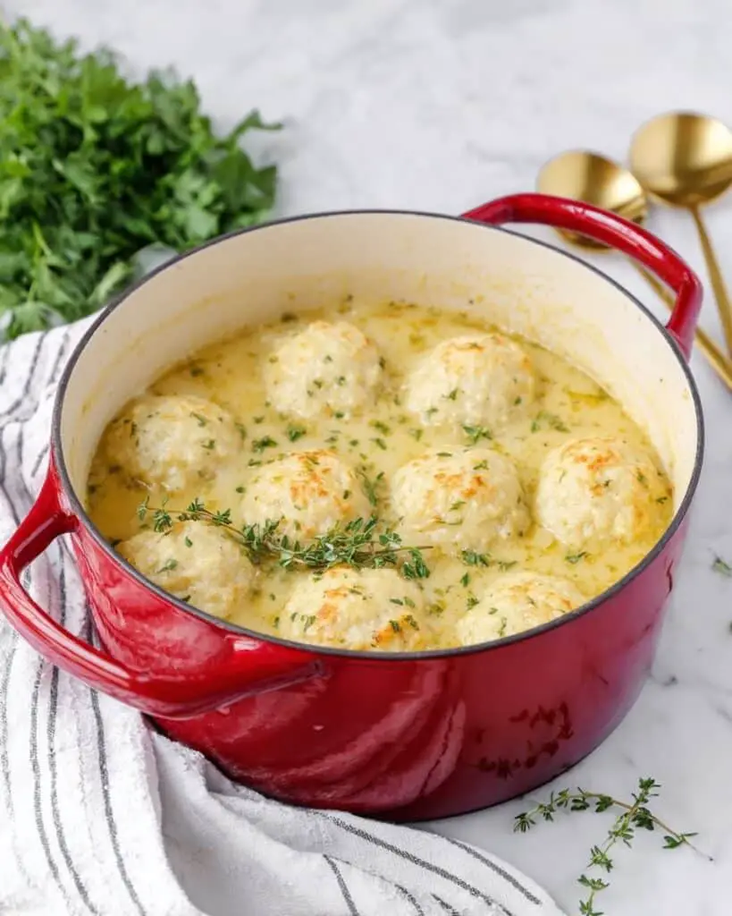 One Pot Chicken and Cheddar Bay Biscuit Dumplings Recipe