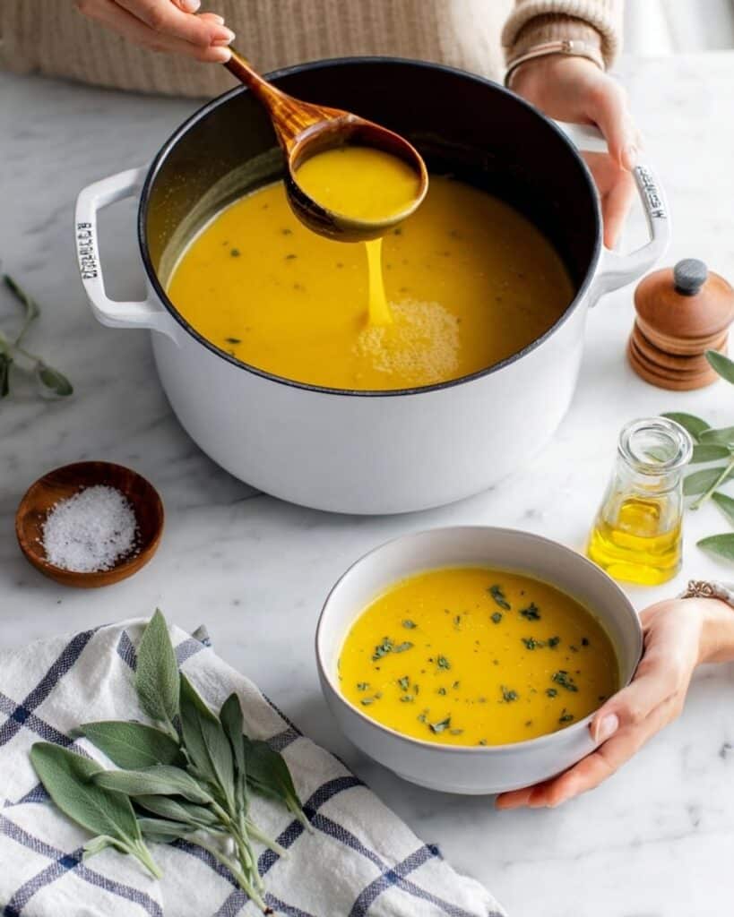 Butternut Squash Soup with Sage and Roasted Pepitas Recipe