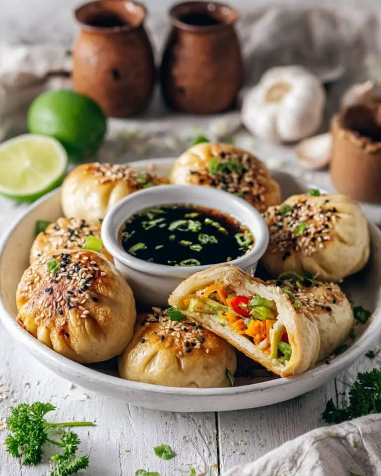 Vegan Pan-Fried Bao Buns with Vegetable and Tofu Filling Recipe
