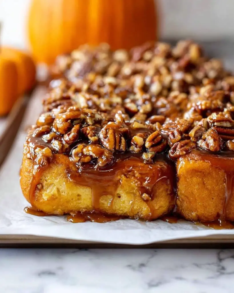 Pumpkin Sticky Buns with Caramel and Pecans Recipe